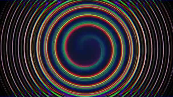 Psychedelic abstract hypno-circle, spiral, spinning counterclockwise. — Stock Video