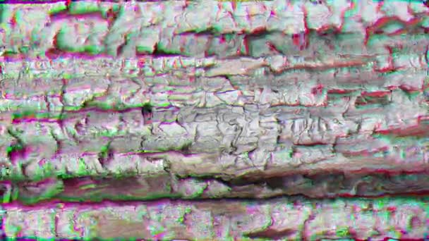 Superficie de madera distorsionada con aberraciones cromáticas, fondo abstracto, — Vídeo de stock