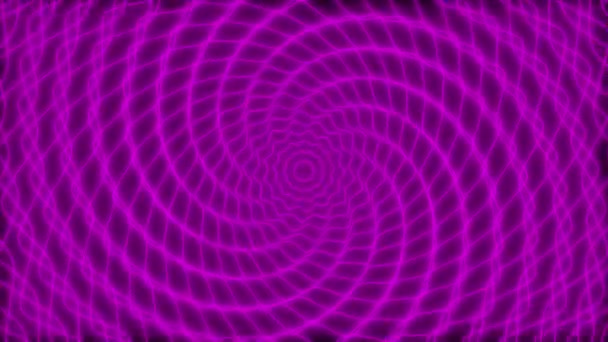 Túnel psicodélico abstrato rotativo em tons rosa, conceito cyberpunk. — Vídeo de Stock