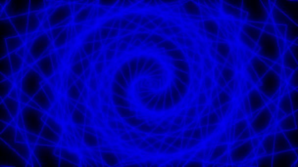 Túnel giratorio psicodélico, espiral abstracta en tonos azules. — Vídeo de stock