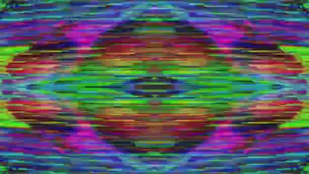 Multi-gekleurde dynamische futuristische caleidoscoop, iriserende achtergrond. — Stockvideo