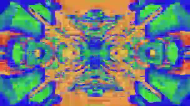 Transformation psychedelisch dynamischer Science-Fiction-holographischer Hintergrund. — Stockvideo