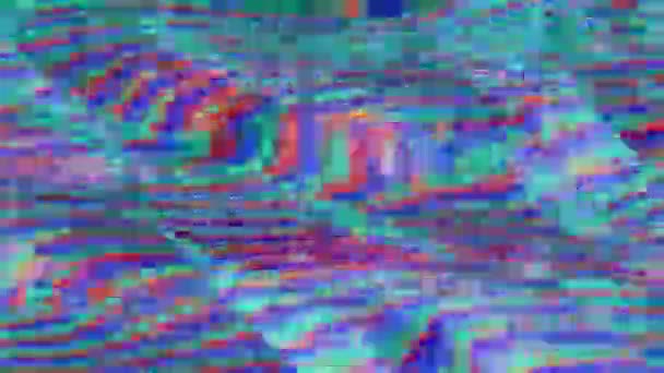 Módní psychedelické neonové futuristické iridescentní pozadí. Rozbitá imitace GPU pro vaše video. — Stock video