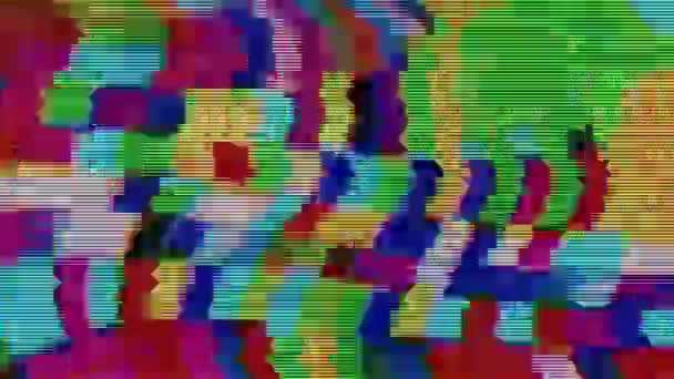 Abstract interference imitation dynamic nostalgic holographic background. — Stock Video