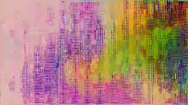 Creative abstract background with vertical stripes, TV distortion, noisy signal concept. — Stock Video