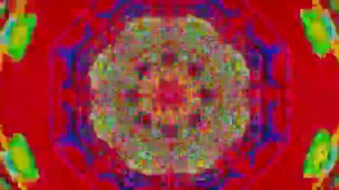 Organik yuvarlak kaleydoskop, kulüp projesi için renkli animasyon.