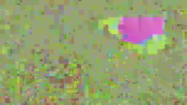 Transformieren von Daten Glitch Neon futuristischen irisierenden Hintergrund. — Stockvideo