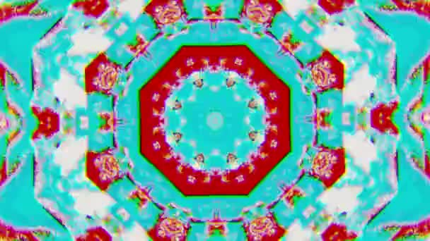 Psychedelische fractals caleidoscoop, veelkleurige deeltjes voor webpunk project. — Stockvideo