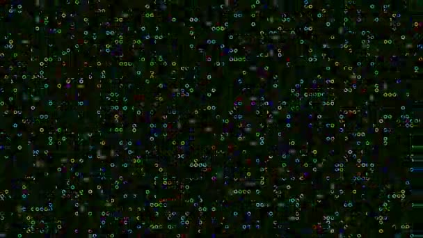 Dati digitali glitch lampeggiante cyberpunk sfondo iridescente. — Video Stock