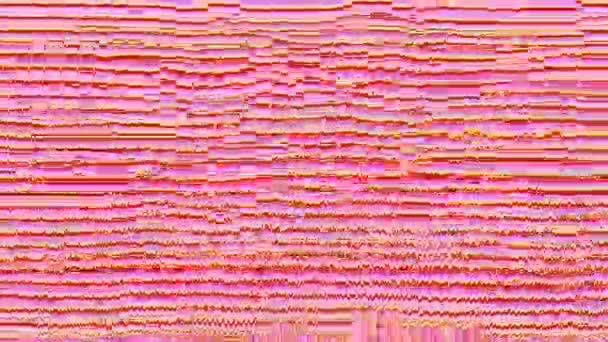 Abstract roze gekleurde lijn kunst. Data mosh concept, digitale animatie. — Stockvideo