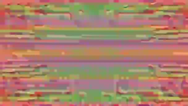 Trasformazione dati glitch neon sci-fi scintillante sfondo. — Video Stock