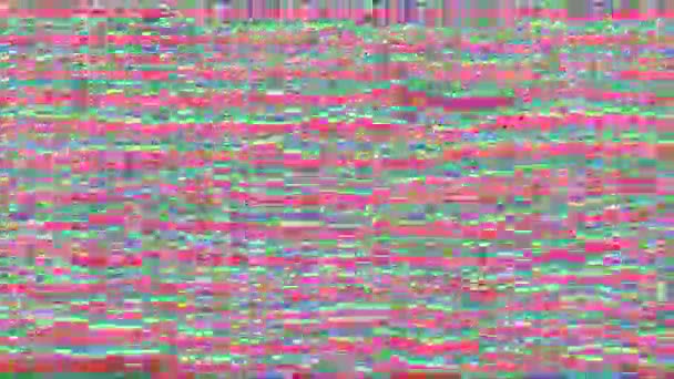 Digital data fejl neon cyberpunk flimrende baggrund. – Stock-video