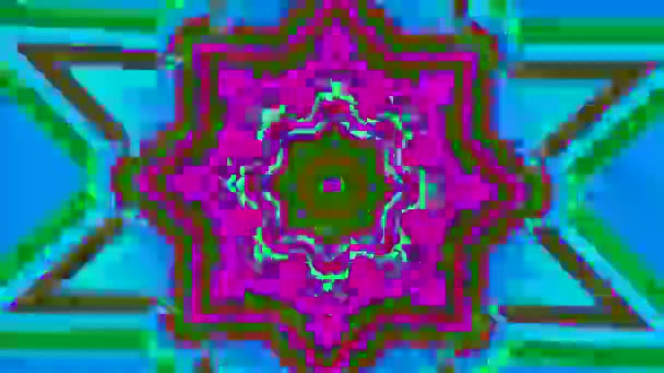 Kaléidoscope fractal organique, graphique de mouvement coloré pour les spectacles de méditation. — Video