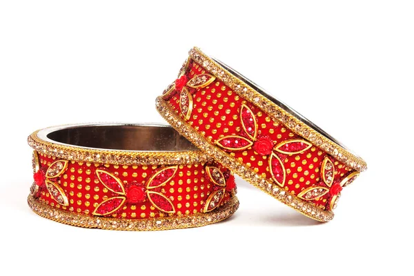 Etnico Tradizionale Indiano Bangle Indossare Polso — Foto Stock