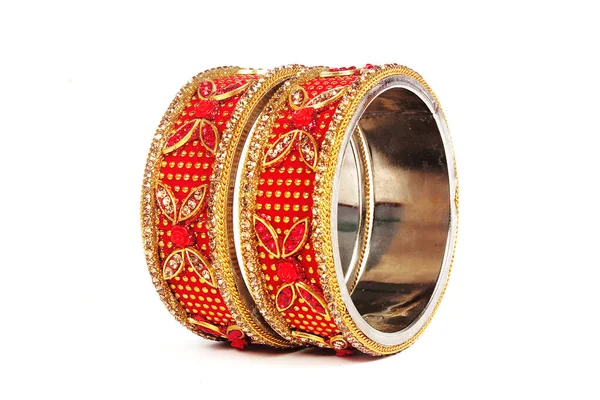 Etnico Tradizionale Indiano Bangle Indossare Polso — Foto Stock