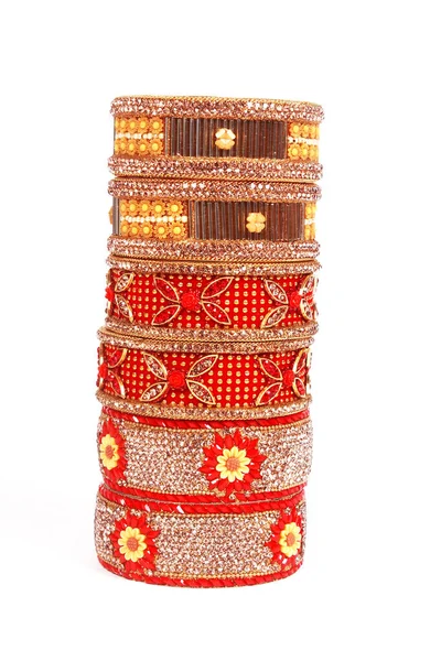 Εθνικά Παραδοσιακά Ινδικά Βραχιόλια Φορέστε Στον Καρπό — Φωτογραφία Αρχείου