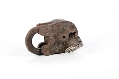 eski asma kilit ve anahtar. kırpma yolu ile izole