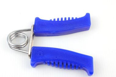 beyaz izole mavi renkli el kavrama