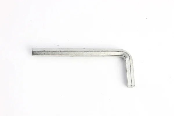 Allen Key, ferramenta Hex em um fundo branco — Fotografia de Stock