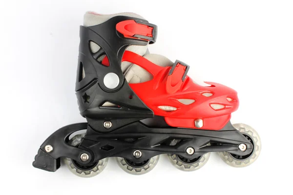 Red & Black Colored roller skates isolated on white — Stock Photo, Image