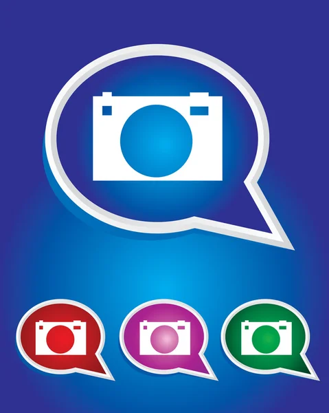 Editable Vector Icon of Camera On Speech Bubble Shape. EPS 10 — Stock Vector