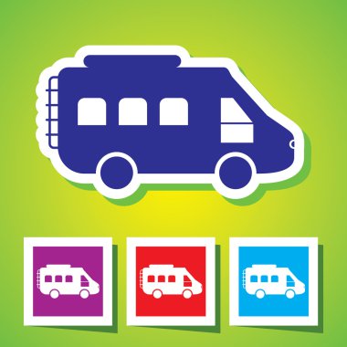 dolmuş taksi vektör simgesi. 10 EPS dosyası.