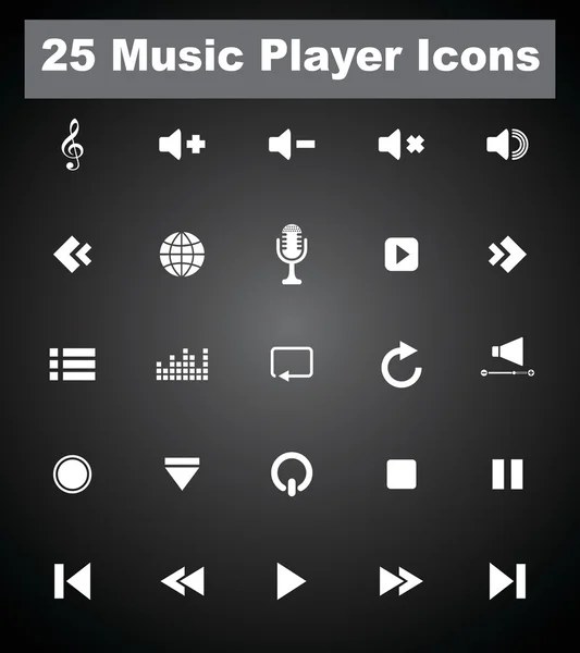 16 Music Player icons. EPS-10. — Stock Vector