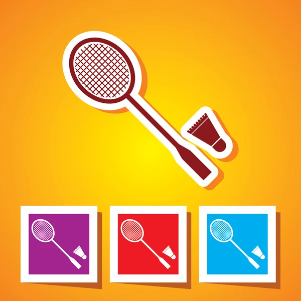 An illustration of badminton racket & birdies — Stock Vector