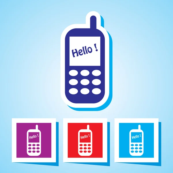 Editable Vector Icon of Mobile phone On Speech Bubble Shape. — Stock Vector