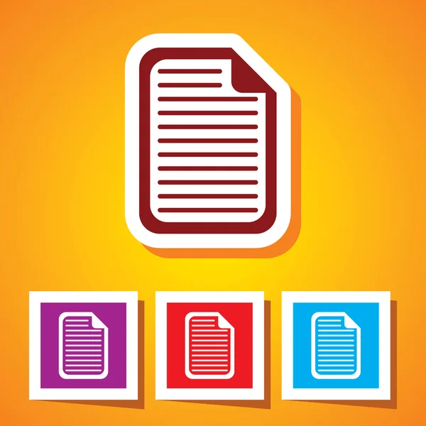 Editable colorido Vector icono del documento (papel) Eps 10 — Archivo Imágenes Vectoriales