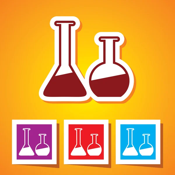 Ícone editável colorido de vidro de laboratório (Beakers ) — Vetor de Stock