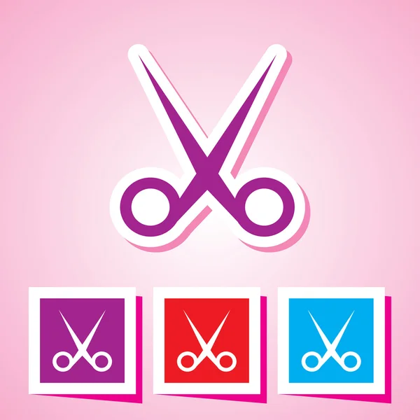 Colourful editable scissors symbol — Stock Vector