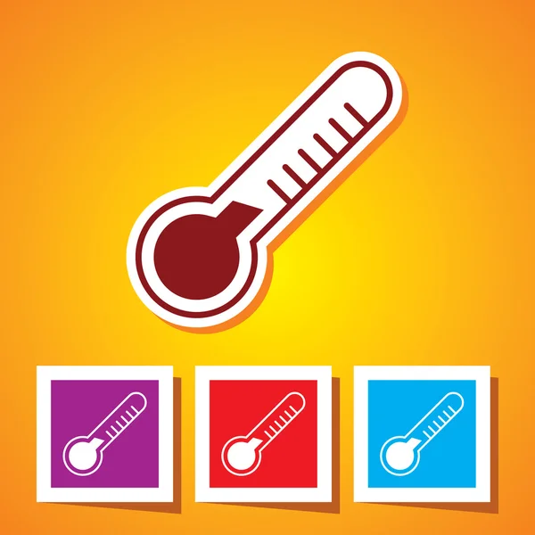 Kleurrijke bewerkbare thermometer pictogram — Stockvector