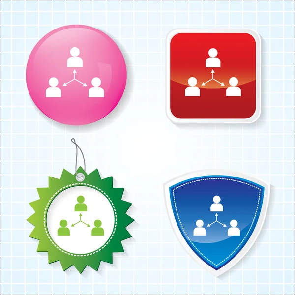 Icon of Team on for Different Buttons. Eps-10 — Stock Vector