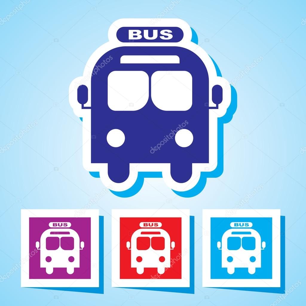 Editable Colourful Vector Icon of Bus Eps 10