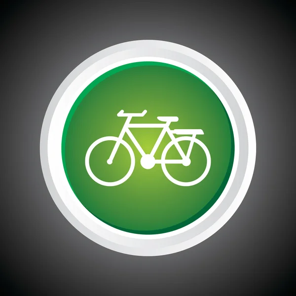 Pictogram van fiets op knop. EPS-10. — Stockvector