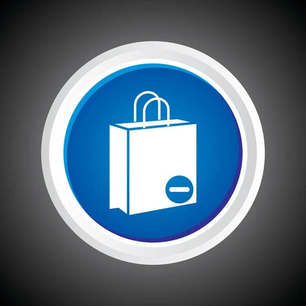 Icon of Shopping bag On Button. Eps-10. — Stock Vector