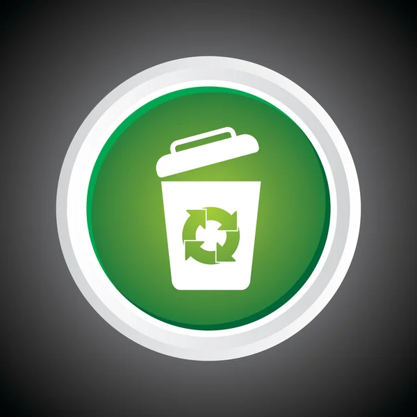 Икона утилизации мусорного бака. мусорное ведро На кнопке. Eps-10 . — стоковый вектор