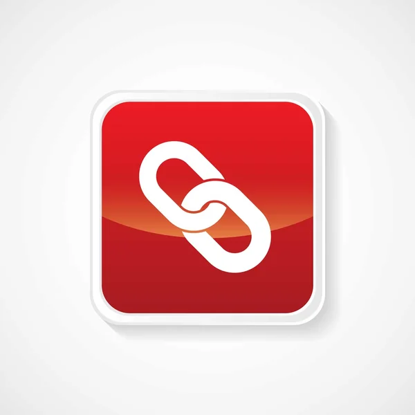 Icono de Enlace en Red Glossy Button. Eps-10 — Vector de stock