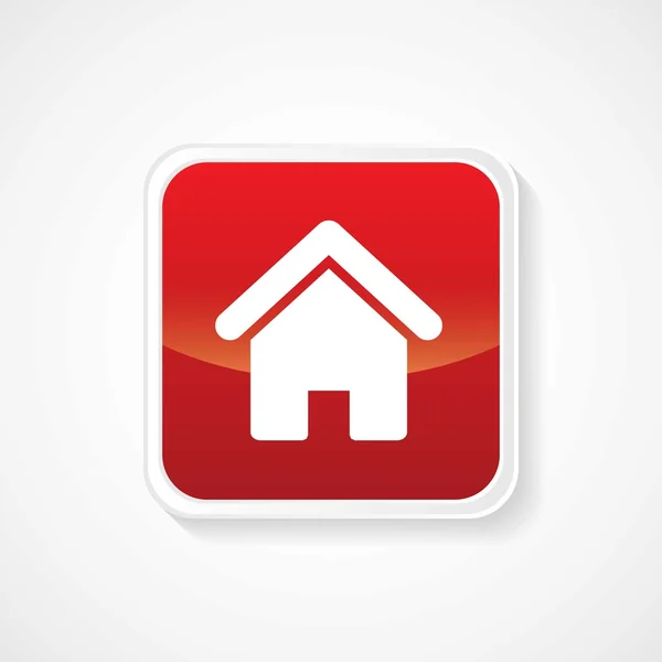 Εικονίδιο του σπιτιού στο κόκκινο κουμπί γυαλιστερό. EPS-10 — Διανυσματικό Αρχείο
