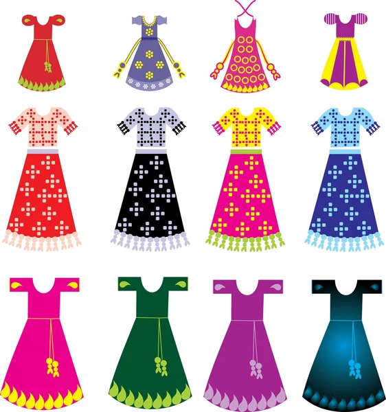 Conjunto de vestidos de vestido — Vector de stock