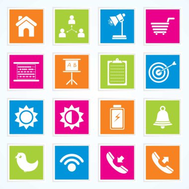 Very Useful & Attractive Colorful Icons For Web & Mobile on Buttons. Eps-10. clipart
