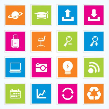 Very Useful & Attractive Colorful Icons For Web & Mobile on Buttons. Eps-10. clipart