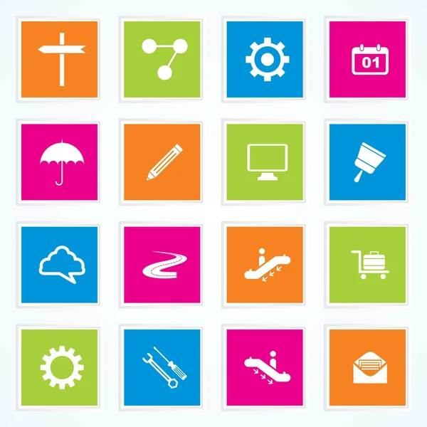 Very Useful & Attractive Colorful Icons For Web & Mobile on Buttons. Eps-10. — Stock Vector