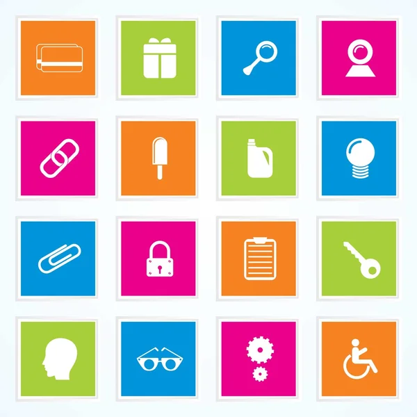 Very Useful & Attractive Colorful Icons For Web & Mobile on Buttons. Eps-10. — Stock Vector