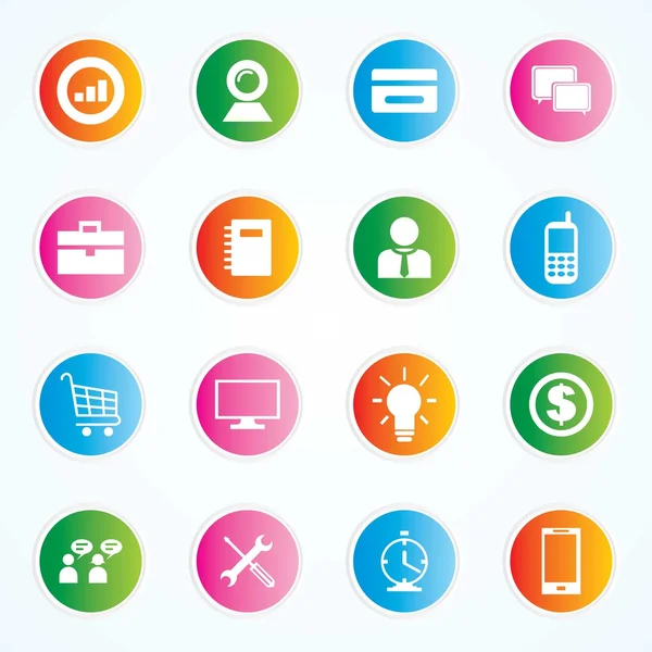 Very Useful & Attractive Colorful Icons For Web & Mobile on Buttons. Eps-10. — Stock Vector