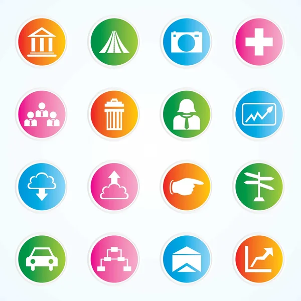 Very Useful & Attractive Colorful Icons For Web & Mobile on Buttons. Eps-10. — Stock Vector