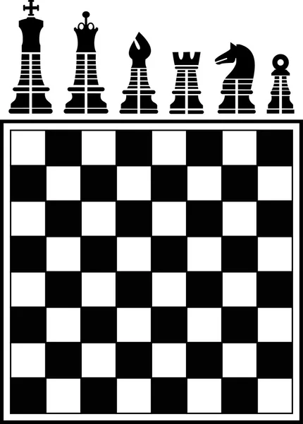 Schaakstukken & chess bord — Stockvector