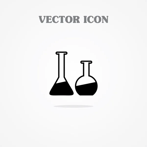 Laboratorium glas (bekerglas) pictogram — Stockvector