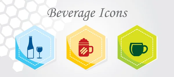 3 Beverages Icons — Stock Vector